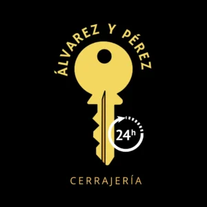 Logotipo Cerrajería 24 Horas Simple Negro y Amarillo (1080 x 1080 px)