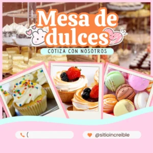 Post para Instagram Mesa de Dulces Collage Rosado